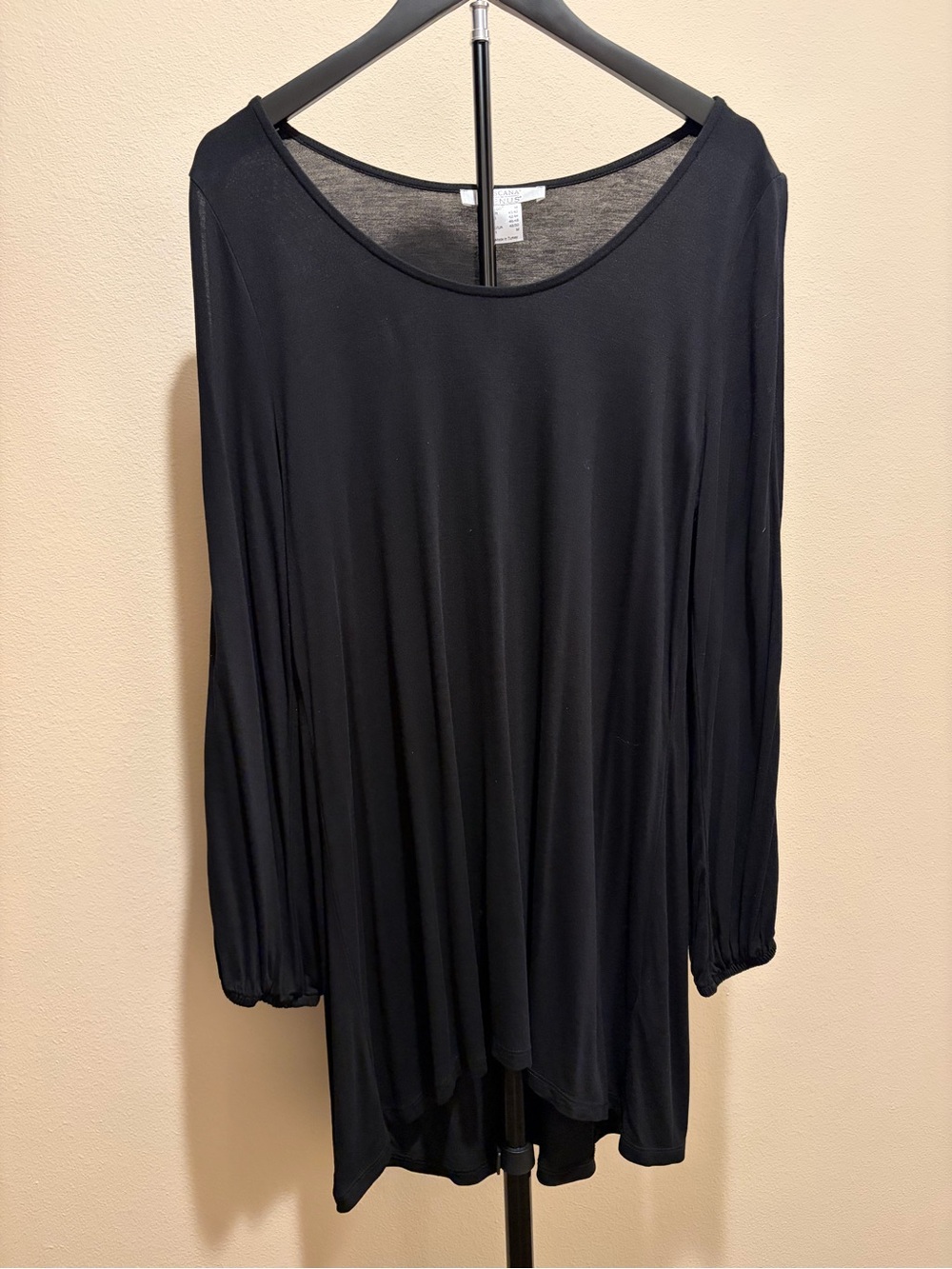 Lascana for Venus Black Tunic/Mini Dress with split sleeves, Size Medium Like Ne